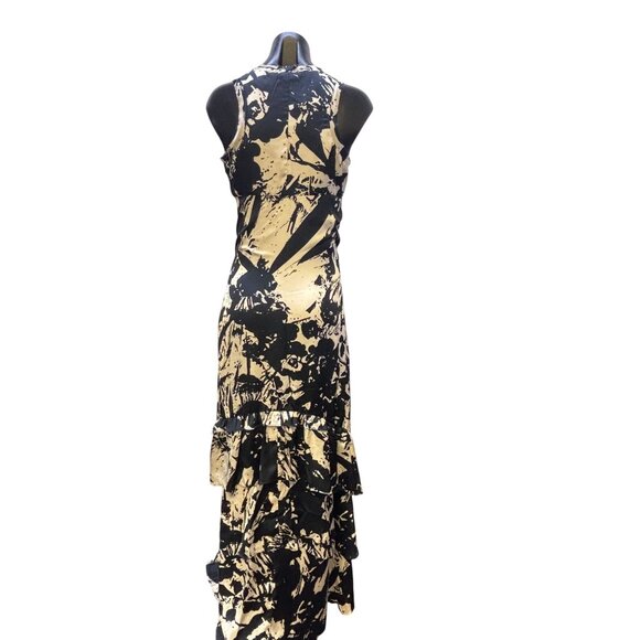 Banana Republic Sleeveless Abstract Print Ruffle Hem Maxi Dress 4 - Picture 2 of 5
